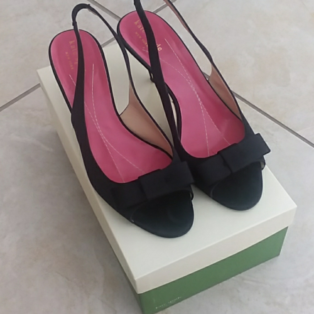 Kate Spade satin heels with bow